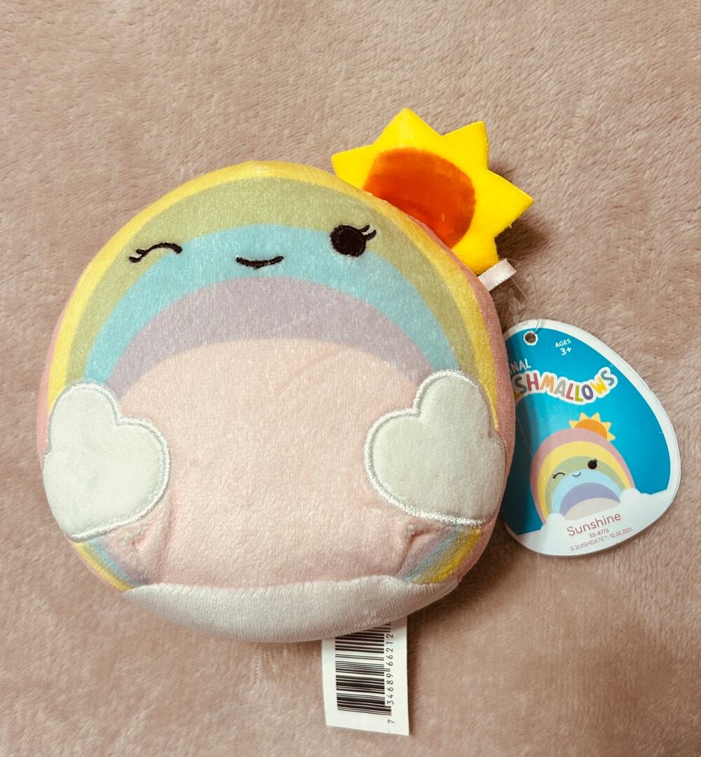 NWT Squishmallows 4.5" Sunshine the Rainbow Mini Plush (Over the Rainbow Squad)
